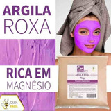 Máscara Faciai Para Pele Dermare Argila Roxa 1kg