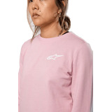 Buzo Women Ageless Chest Crew Fle Rosa S/capucha Alpinestars