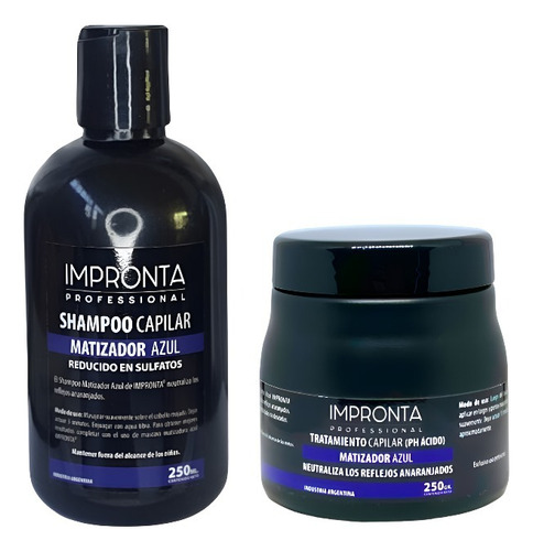 Shampoo + Mascara Matizador Azul Impronta X 250ml