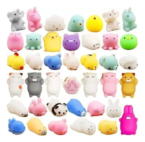 Pack 50 Mini Figuras Squishy Antiestres Sorpresa Cumpleaños