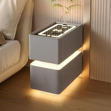 Mesa De Noche Moderna Con Luz Led Ajustable