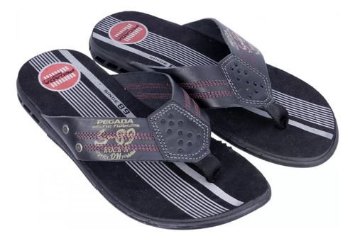 Chinelo Masculino Pegada Couro Amortecedor Promoção 31701