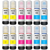 12 Refil Tinta Para Uso Epson T544 L3150 L3110 Cmy