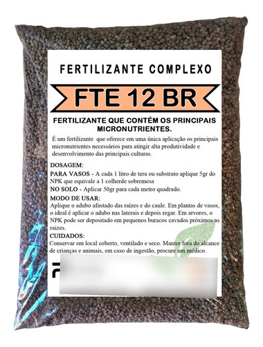 5kg Fertilizante Mineral Complexo Fte 12 Br Micronutrientes