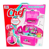 Cocina Infantil Set Chef Maleta Armable Accesorios Juguetes