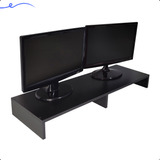 Suporte Para Monitor E Telas Escritório Mdf Preto 90x30x10