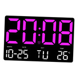 Relógio Digital Relógio De Parede Grande Display Led Roxo