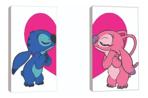 Set 2 Cuadros Decorativos Canvas, Lilo Y Stitch , 25x35 Cm