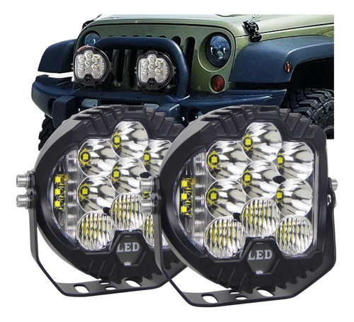 Par Faros Led Superpotente Redondos 50w 5'' Alto Rendimiento