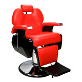 Silla Sillon De Barberia Barbero Estetica Uso Rudo Reclinabl Color Rojo Forma De La Base Cuadrada Tipo De Respaldo Fijo