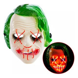 Máscara Luz Led Halloween Joker The Purge Dia Muertos Fiesta