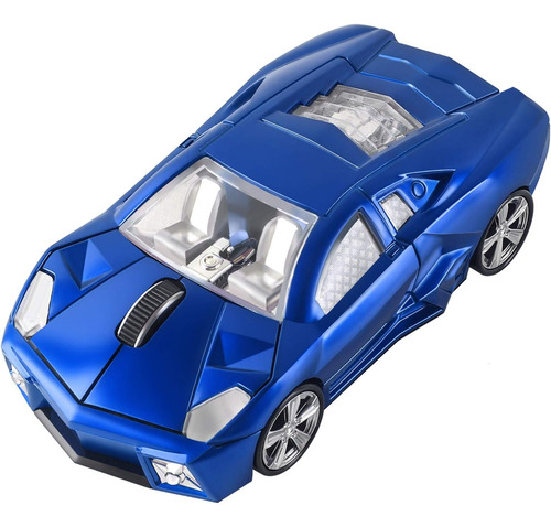 Mouse Chuyi, Con Forma De Auto/azul/1600 Dpi