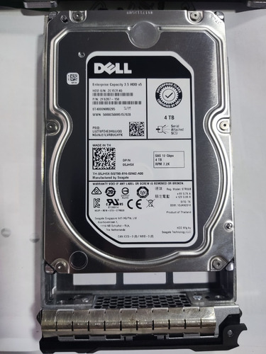 Hd Dell 4tb 7.2k 3.5 Sas3 12gbps 0w5m2r W5m2r 5jh5x 05jh5x