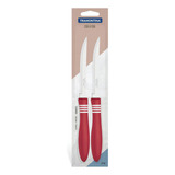 Cor&cor Cuchillo 5 Pulgadas Rojo Y Blanco Blister 2 Pz