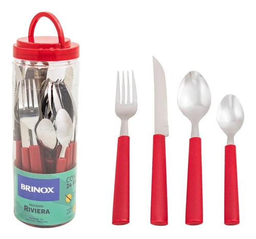 Faqueiro Brinox 24 Peças Riviera Lâmina Inox Serve 6 Pessoas