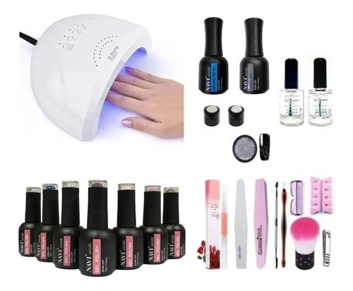 Kit Inicial X17u Cabina Led Uv 48w Uñas Semip + 2 Gel Regalo