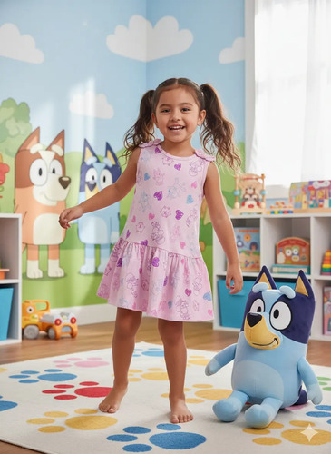 Vestido De Bluey Rosa Para Niñas | Original
