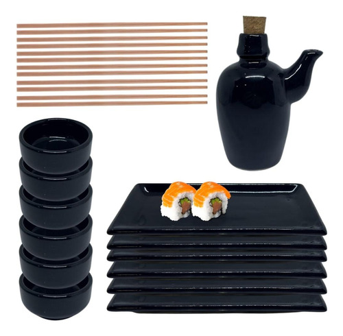 Kit Oriental Para 6 Pessoas Comida Japonesa Sushi Em Casa