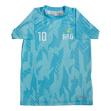 Remera De Agua Futbol Niños Messi Argentina Y Equipos Uv50+