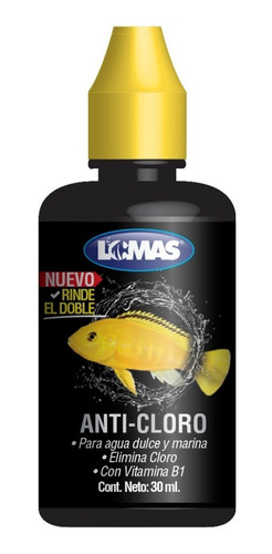 Anticloro C/vitamina B1 Acuario Lomas De 30 Ml/ 1 Oz.