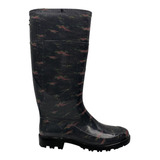 Bota De Lluvia Impermeable Para Dama Top Moda Rosas 7404