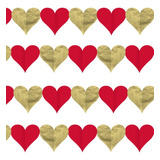 Guirnalda Corazon Rojo Dorado Cupido San Valentin Amor 360cm