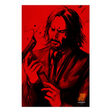 Póster Keanu Reeves Escena Acción John Wick Estilo Dibujo Jw