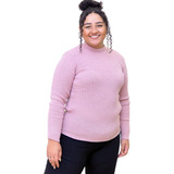 Blusa Frio Feminina Plus Size Tricô Lã Cacharrel Gola Alta 