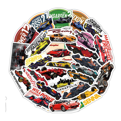 Racing Nascar 50 Calcomanias Stickers De Pvc Vs Agua Carrera