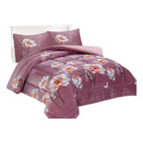 Cobertor 1.5 Diseño De Flores Chiporro Y Plush Feiya