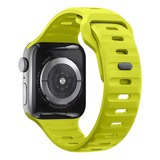 Pulseira De Silicone Mariner Compativel Com Apple Watch Ultra 1 E 2 Iwatch 9 8 7 6 5 4 3 2 1 Se 42mm 44mm 45mm Ultra 49mm - Cor Verde Limão