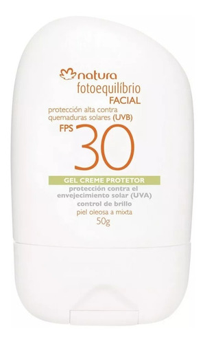Gel Crema Bloqueador Facial Fps30 Producto Natura 50g