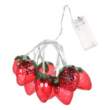 Guirnalda Decorativa De 10 Luces Led De Frutillas De 6.5 Ft