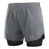 Lixada - Pantalones Cortos De Running 2 En 1 For Hombre, Se