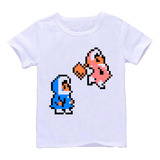 Remera Blanca Adultos  8 Bits Pixeles Pixel R33