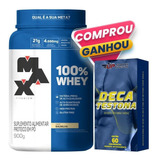 100% Whey Protein 900g Sabores Max Titanium + Deca Testona