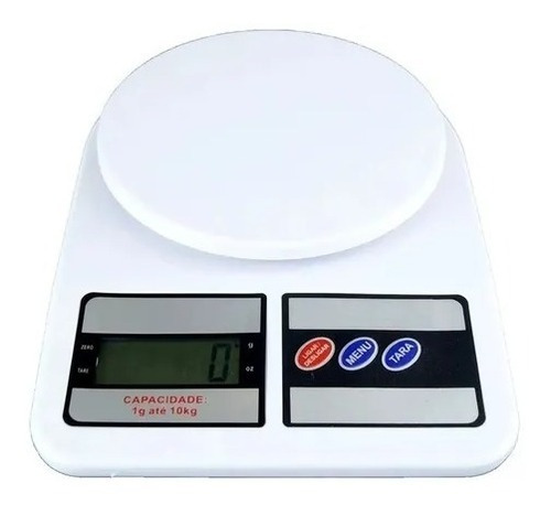 Balança De Cozinha Digital Para Cozinha Dieta Capacidade Até 10kg Cor Branco