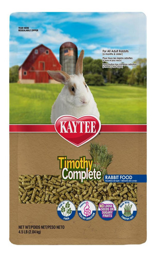 Alimento Premium Kaytee Timothy Complete Conejo 2.04 Kg