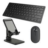 Teclado E Mouse Bluetooth, Suporte Preto