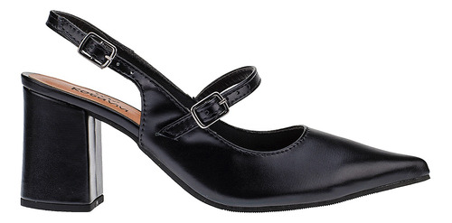 Scarpin Feminino Salto Alto Grosso Bico Fino Rosavivi 3906