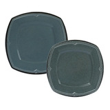 Set X 8 Plato Playo Postre Artesanal Porcelana Irregular