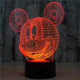 Lámpara De Mickey Mouse 3d Luz 7 Colores
