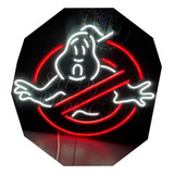 Cartel Caza Fantasmas En Neón Led / Flex / Luminoso/ Figuras