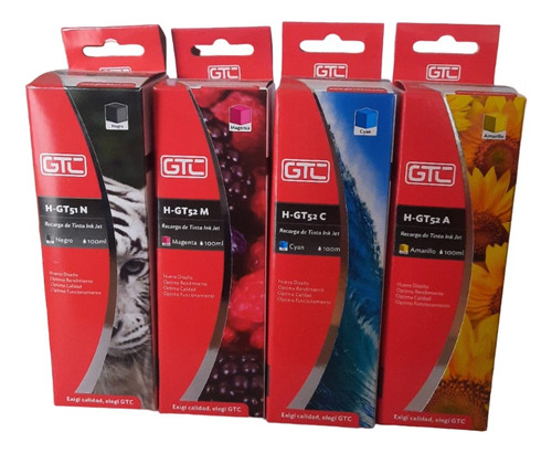 Tinta Hp Sistema Continuo X4 Gt51 Negra + Gt52 Colores