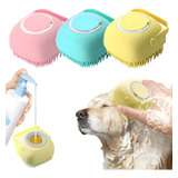 Cepillo Baño Mascotas Silicona Dispensador Shampoo Perros