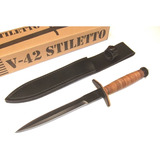 Stiletto Daga Cuchillo De Hoja Fija Con Funda 