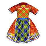 Fantasia Junina Vestido Festa Junina P/bebê Xadrez Envio 24h