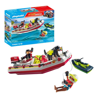 Playmobil City Action Bote De Bomberos Con Moto Acuática | Meses sin interés