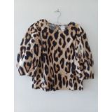 Blusa H&m Nueva Sin Etiqueta Talla S Animal Print Hermosa