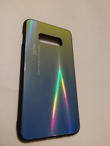 Funda Tornasol Para Galaxy S10e Brillo Azul Verde 